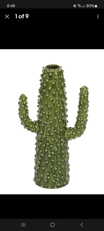 Jarrón decorativo de cerámica centro de mesa de cactus, florero para decoración del hogar... Foto 4 de 4