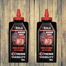 2 PK CE Tools 10 oz Permanent Extreme Visibility Marking Chalk Baboon Butt Red