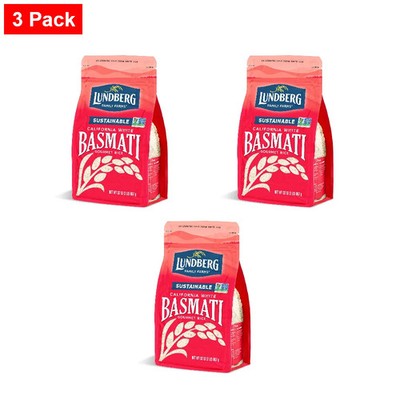 Lundberg Basmati Rice, Long Grain White Rice - Healthy Meals, 32 Oz - 3 Pack