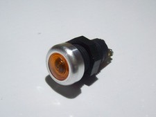 Kontrollleuchte Kontrolllampe Anzeigelampe Anzeigeleuchte Alurand gelb Oldtimer