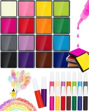 FIVEIZERO 16 Colors Ink Pad Set for Stamps, 1.58"Professional Craft 16 color