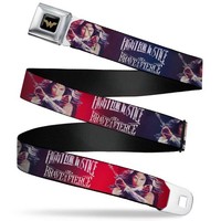 "Buckle Down Men's Seatbelt Belt Wonder Woman Regular 1.5\" Wide - 32- (Us Import)"