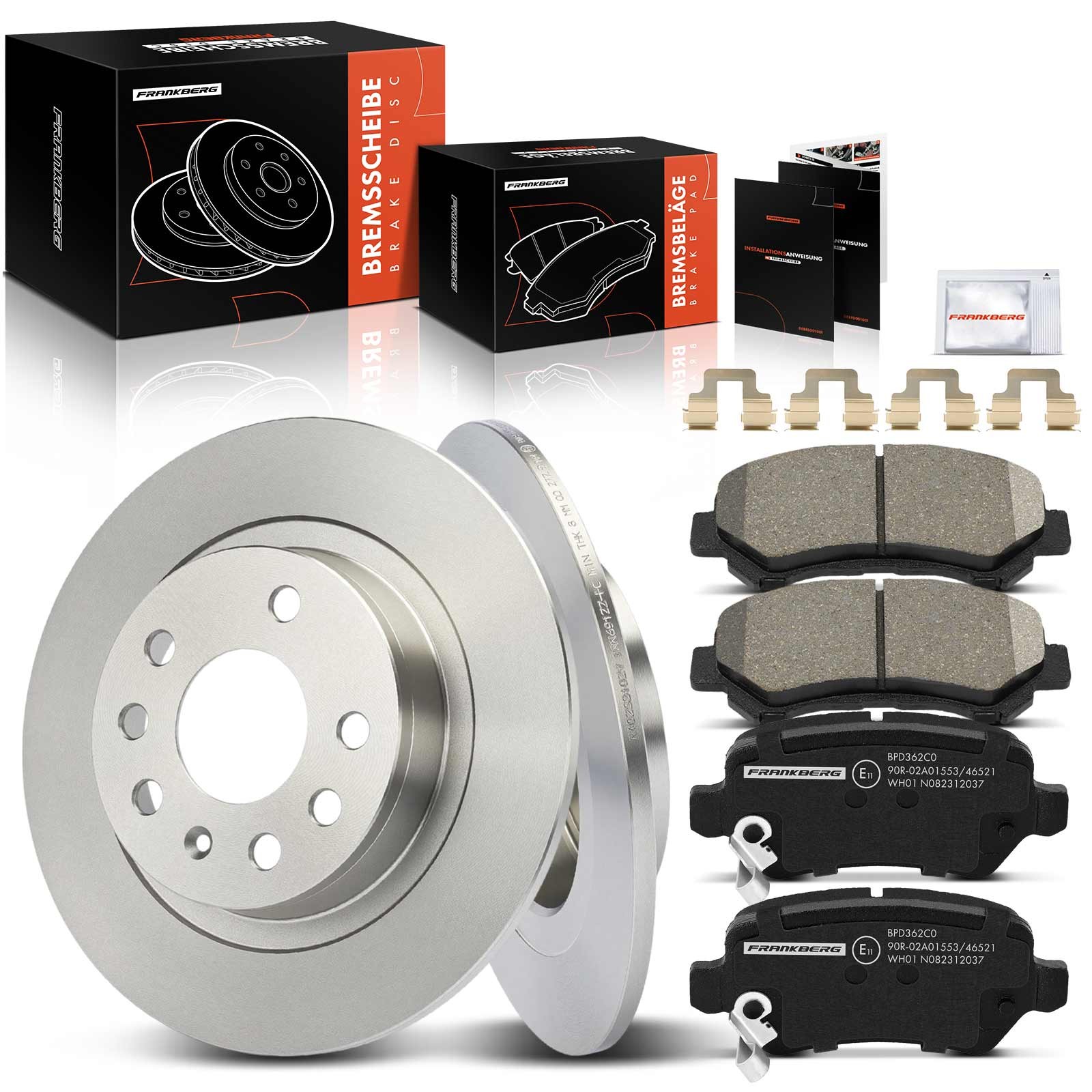FRANKBERG 2x 278mm Brake Discs & Brake Pads for Vauxhall Astra V 2004-2010 Rear