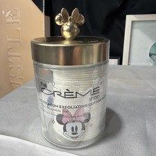 NEW THE CREME SHOP MINNIE MOUSE CHIC REUSABLE JAR CONTAINER OF COTTON PADS
