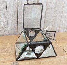 Robert Stewart Nu Vision Fine Art Hand Beveled Glass Box w/tag - Cary IL OOAK