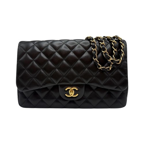 CHANEL Classic Lamb One Flap Shoulder Bag Black 148525129