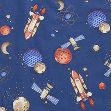 Space Ship Luxury Softer Thicker Crib Sheets Set, 100 Cotton Galaxy Space Ro...