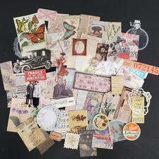 50 Piece Junk Journal Ephemera Pack-Small Pieces Vintage Inspired Scrapbook Lot