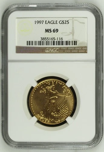 1997 American Gold Eagle 1/2 Oz NGC MS 69 US Mint $25 Coin