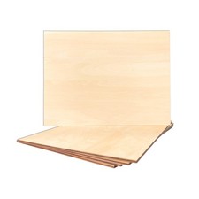 5 Pack Unfinished Basswood Sheet 12x16x3/16 Inch Thick Plywood Board Wooden Rect