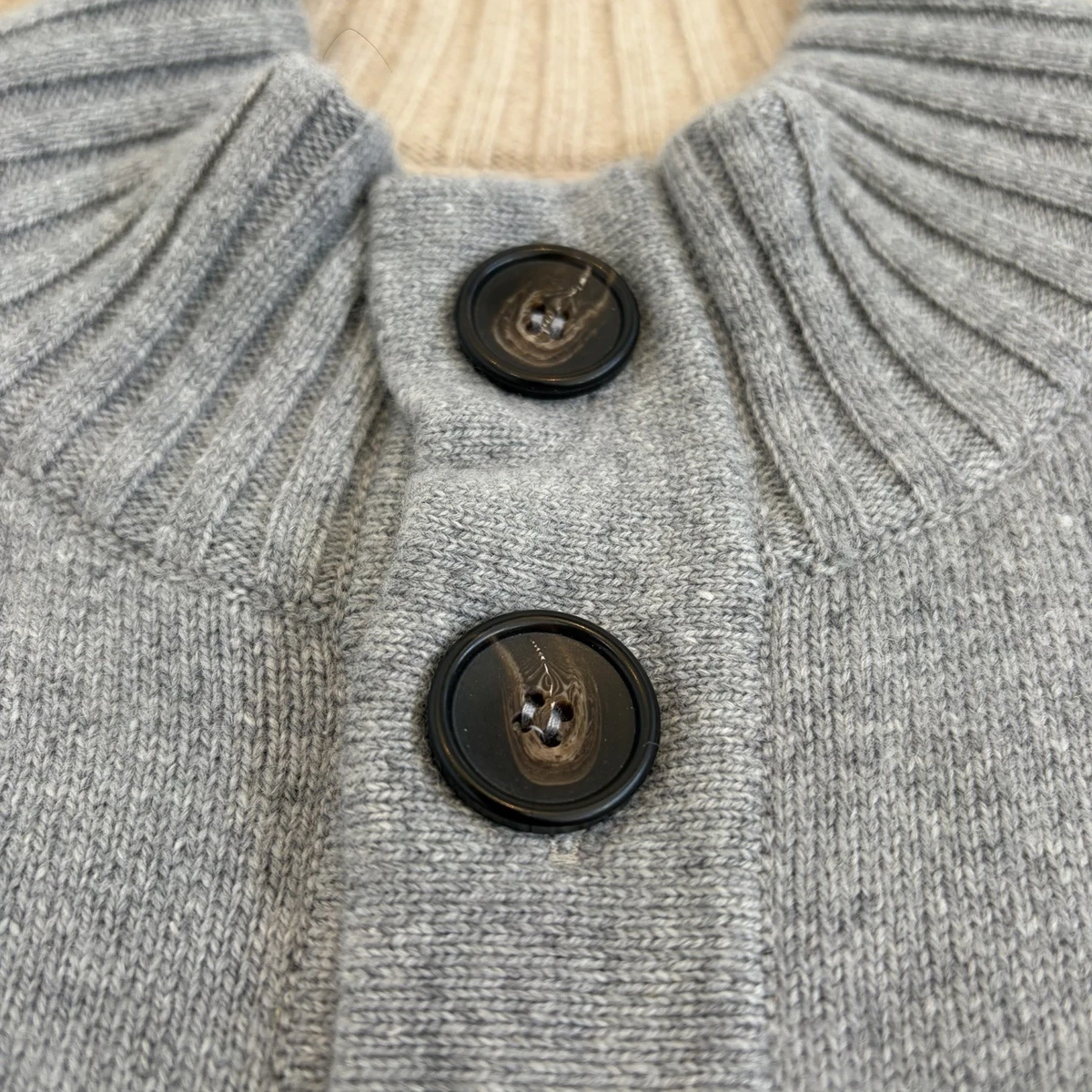 Cárdigan Loro Piana X Emanuel Berg Super 150 Lana Merino Cachemira Reino Unido L Gris