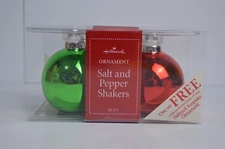 Vintage Hallmarks Ornament Salt and Pepper Shakers NIB New Red Green Balls NOS