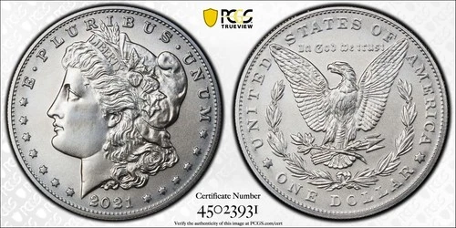 2021 P PCGS MS70 Morgan Dollar ⚒️First Strike⚒️ 100th Anniv.💠w/OGP💠(26-017)