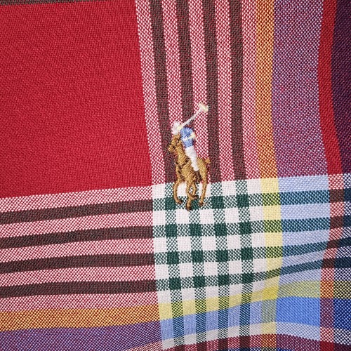 Ralph Lauren Plaid Button Up Shirt Red Yellow Blue Size XXL TTG Flesh Pony - Picture 4 of 9