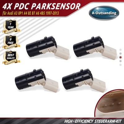 4x Parksensor PDC Sensor Vorne Hinten Für Audi A3 8P1 A4 8E B7 A6 4B5 1997-2013