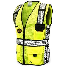 KwikSafety Charlotte RoadBOSS Safety Vest Class 2 Truck Tread Design 11 Pockets