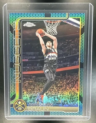 Christian Braun 2025-26 Topps Chrome Update Aqua Basketball Refractor /199 DT - Image 1 of 4