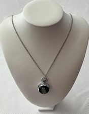 Vintage Style Owl Pocket Watch Necklace Silver Tone