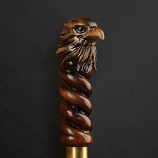 Eagle Head Walking Stick Hand Carved Wooden Cane Handmade Designer
