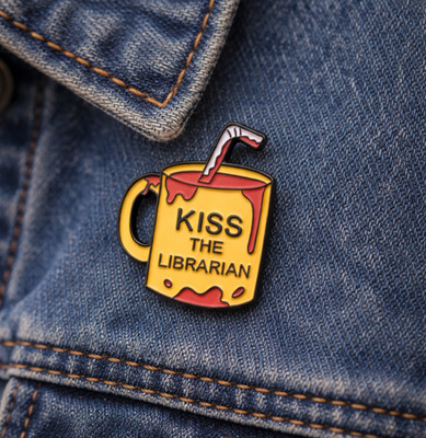 Spike ''Kiss the Librarian'' Enamel Pin   Buffy the Vampire Slayer   Spuffy Funny!