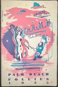 VINTAGE 1935 PALM BEACH FOLLIES PROGRAM BOKLET - CANNES - CABARET