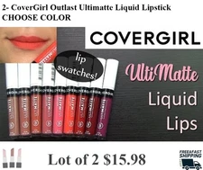 2- CoverGirl Outlast Ultimatte Liquid Lipstick  CHOOSE COLOR