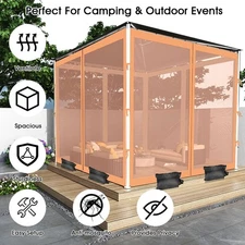 Replacement Mosquito Netting for Gazebo Screen Canopy Mesh Walls with Sandbags.