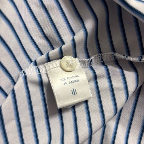 Holderness & Bourne White Blue Striped Polo Shirt Medium - Imagen 4 de 5