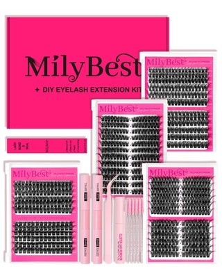 4 Styles Lash Clusters Kit 864Pcs Eyelash Clusters Lash Kit Volume Lashes Clu...