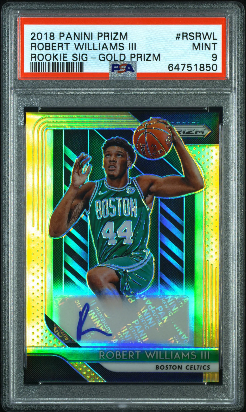 2018 Panini Prizm Rookie Signatures Robert Williams III #RSRWL Gold PSA 9