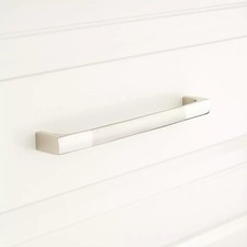 Signature Hardware Levitt 5" Brass Cabinet Pull Brushed Nickel