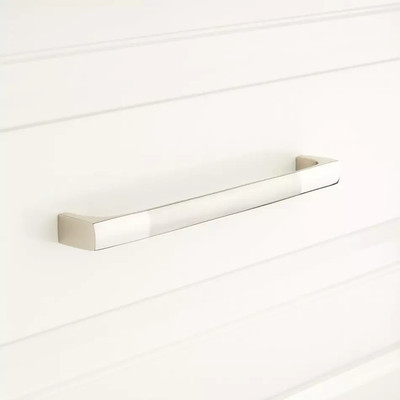 Signature Hardware Levitt Brass Cabinet Pull 5'' Brushed Nickel