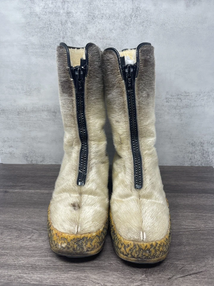 Botas PAJAR para mujer 8 sellos de piel sintética vintage cremallera alta cálida Foto 3 de 4