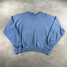 70s 80s Sears King Road Blue Faded Raglan Boxy Sweatshirt XL
