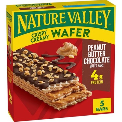 Crispy Creamy Wafer Bars, Peanut Butter Chocolate, 4g Protein, 5 Bars, 6.5 oz