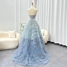 Tiered Ruffles Evening Dresses Luxury Dubai Ball Gown Prom Dress Wedding Party