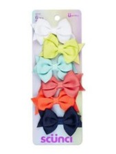 Toddler Assorted Bow Hair Clips - 6 Colorful Clips