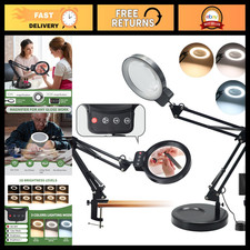10X/20X LED Magnifying Glass with Light Stand, 3 Color Modes, 10 Dimmable Leve