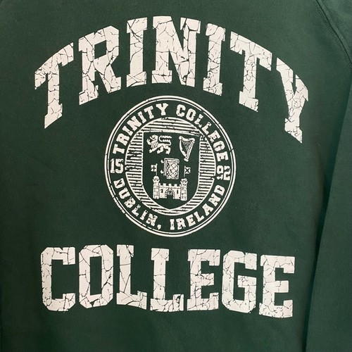 Trinity College Dublin Crest Sweatshirt VTG 90s Green Ireland Medium Graphic - Picture 4 of 13