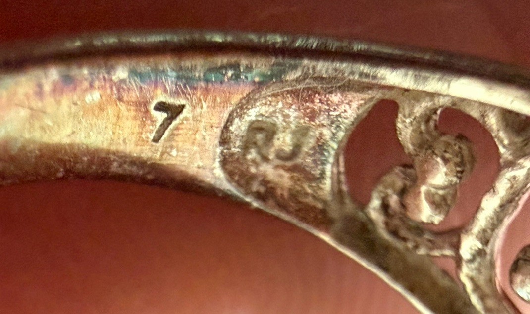 STERLING SILVER MOP OPEN SCROLLWORK RING SIZE 7 - image 8