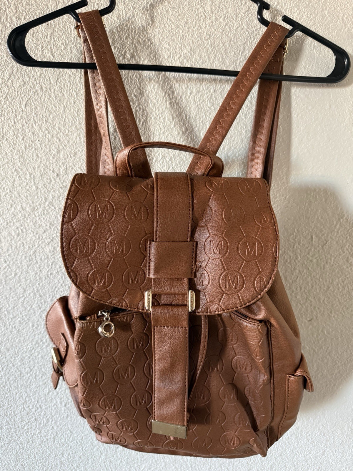 MKF Collection Brown Logo Backpack Adjustable Str… - image 1