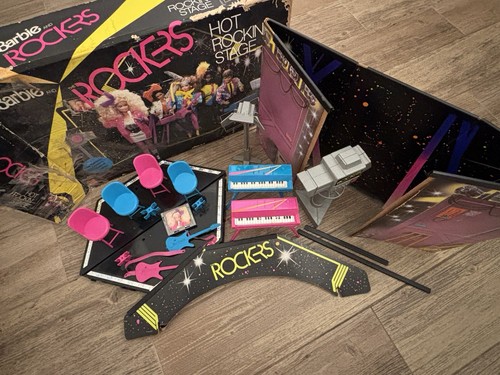 Barbie & The Rockers Hot Rockin Stage with Box Mattel 1985 box heavy damage READ - Picture 11 of 22
