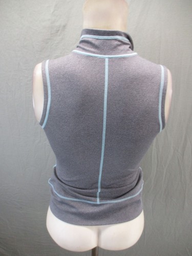 ZELLA Size L(10-12) Girls Gray Stretch Stand Collar Slim Zip Up Athletic Top 176 - Picture 4 of 8