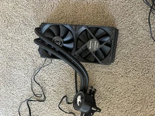 GAMING iBUYPOWER WATER LIQUID COOLING COOLER KIT black AIO DUAL 2 FAN