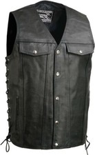 Event Leather 5360T Men's TALL SIZES Motorcycle Riding Leather Vest W/ Side Lace