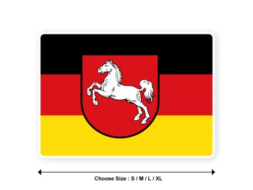 Adesivo bandiera GERMANIA BASSA SASSONIA stato tedesco 3,9"(S) -11"(XL) decalcomania - Foto 1 di 1