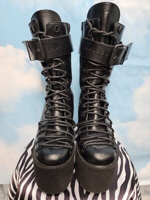 Dollskill Current Mood Goth Black Platform Lace Up Buckle Dollskill Current Mood Goth Black Platform Lace Up Buckle