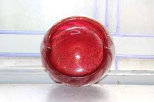 Vintage Mid Century Murano Red Spiral Art Glass Ashtray Gold Mica