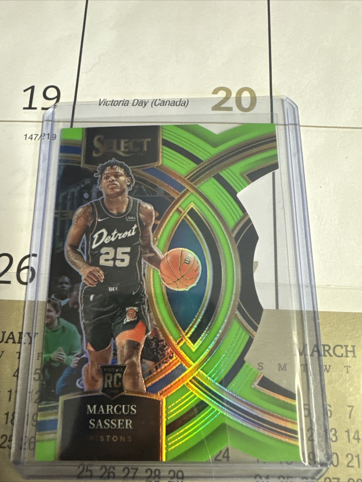 2023-24 Panini Select Marcus Sasser Premier Neon Green Prizm Die-Cut #/75 RC