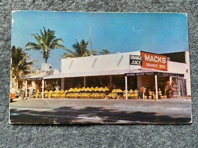 Indian River Fruits, Mack's Orange Box, Dania, Florida Vintage Postcard